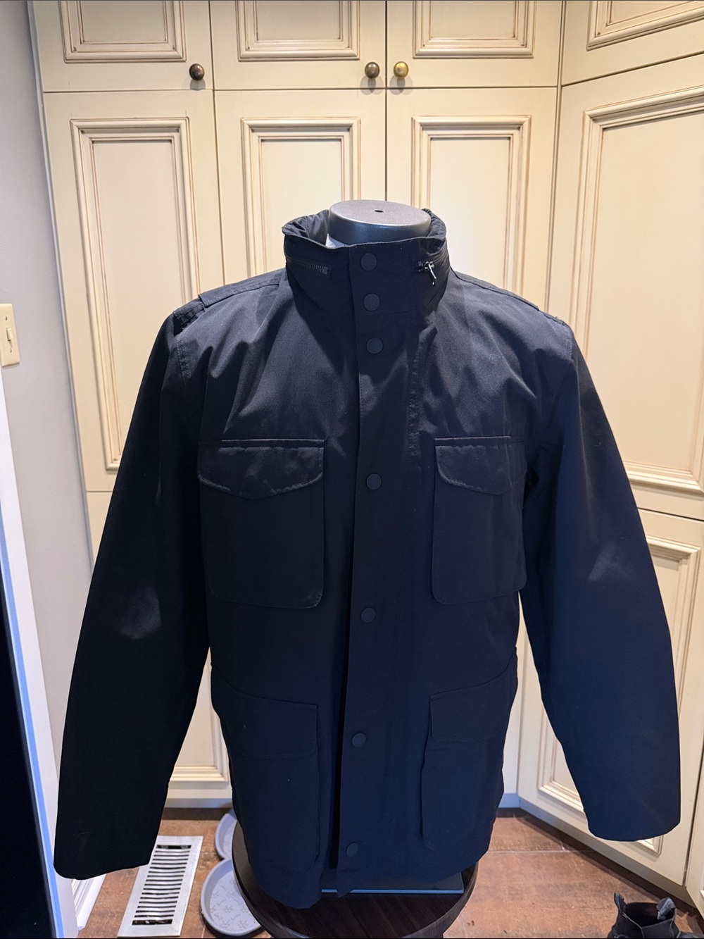 Men's Navy Field Jacket - Classic Waterproof Coat